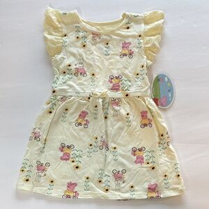 Peppa Pig Yellow Dress with Playful Print Size 5T